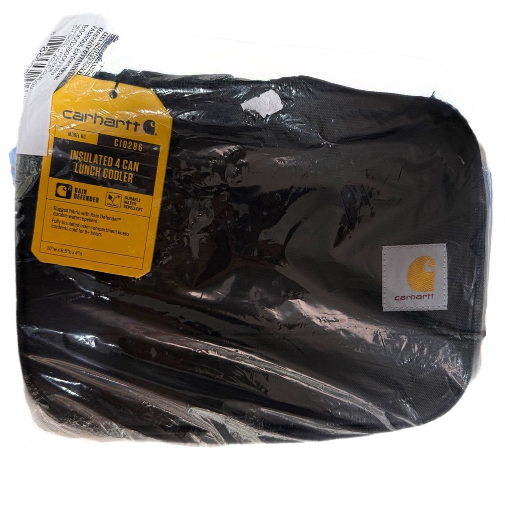 Carhartt C10286 Insulated 4 Can Lunch Cooler Black Rain Defender